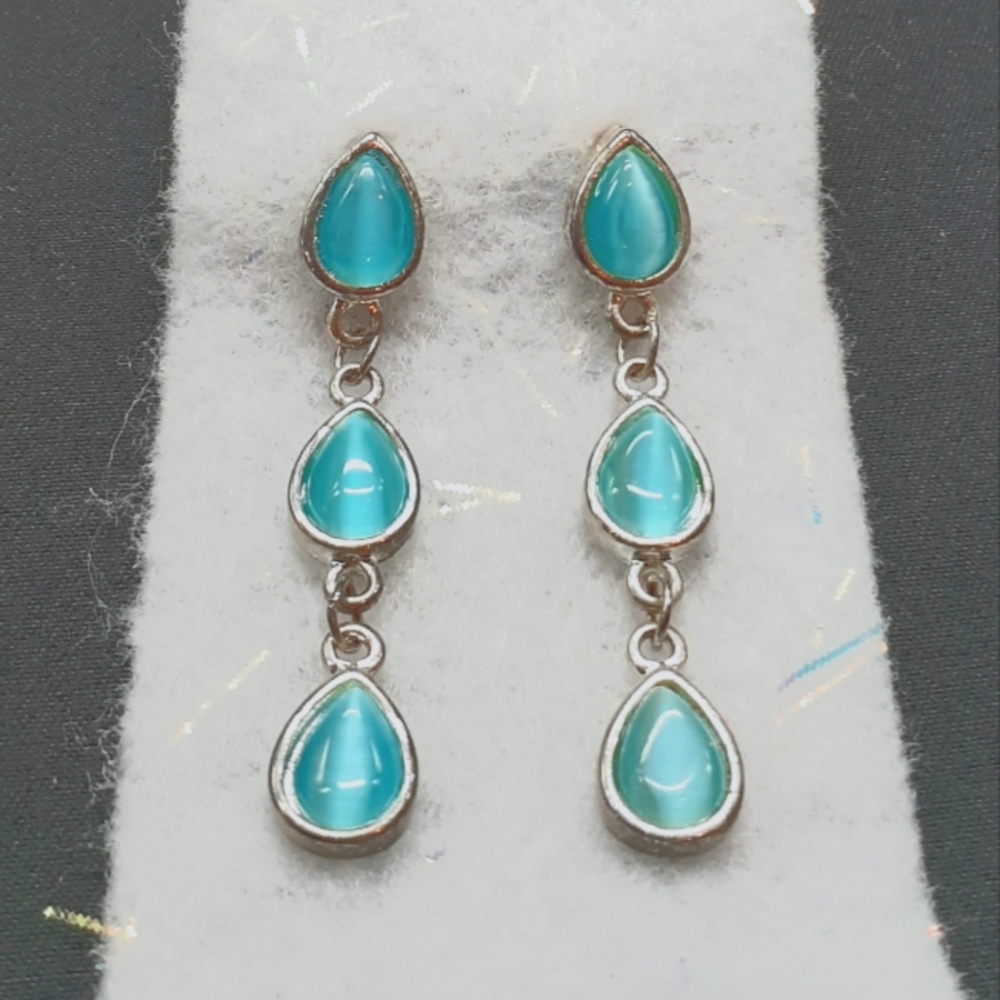 NWOT Aqua Chalcedony Fashion Drop Earrings